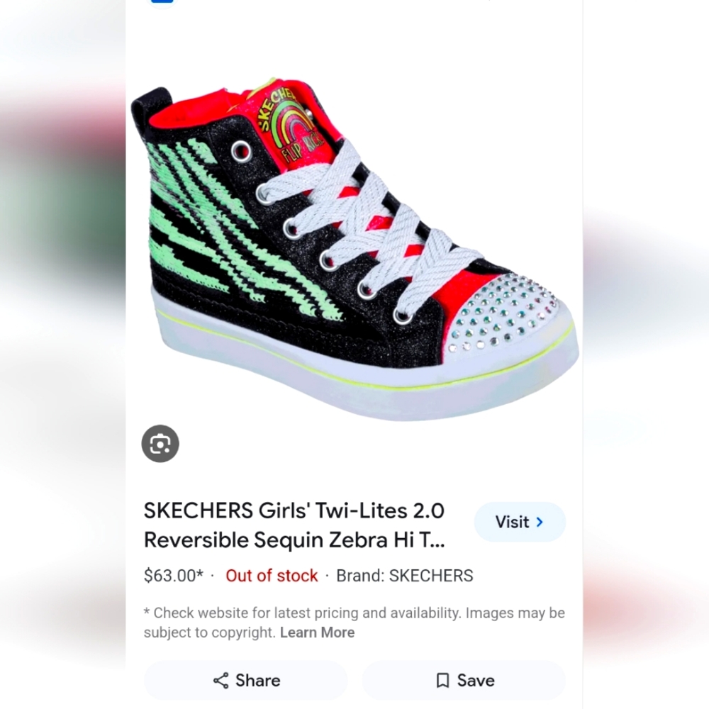 Skechers girls reversible sequins high tops